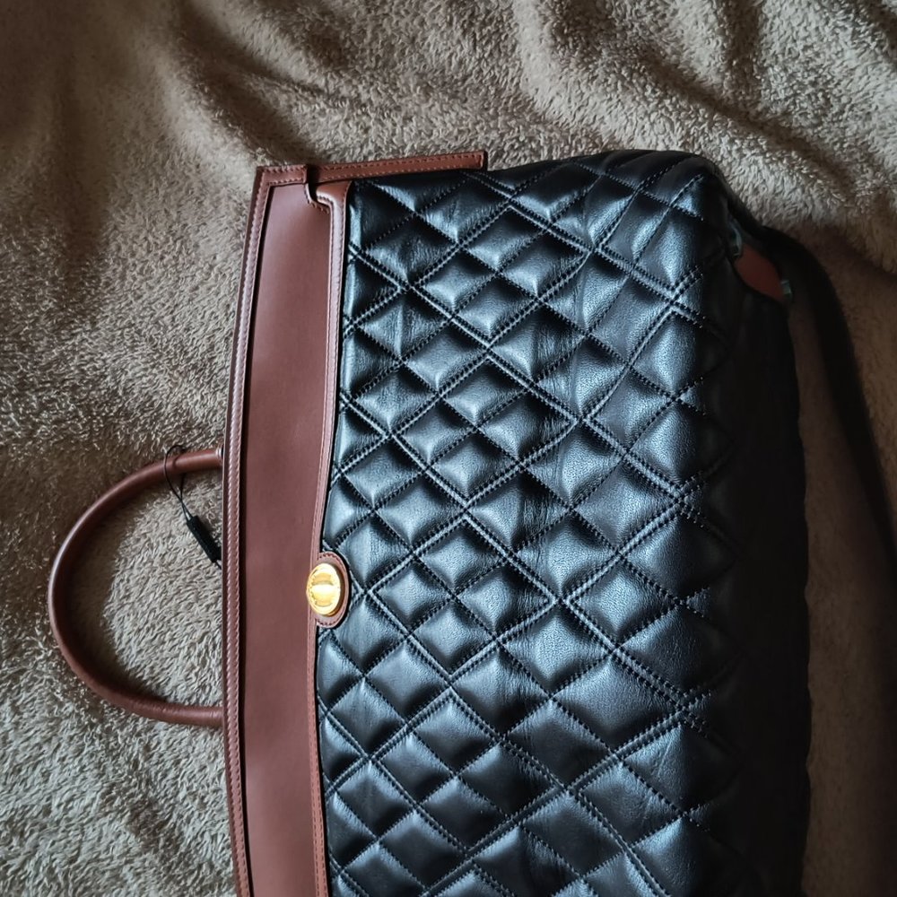 Burberry Quilted Society Top Handle Bag black lambskin-New with Tags - Picture 8 of 9